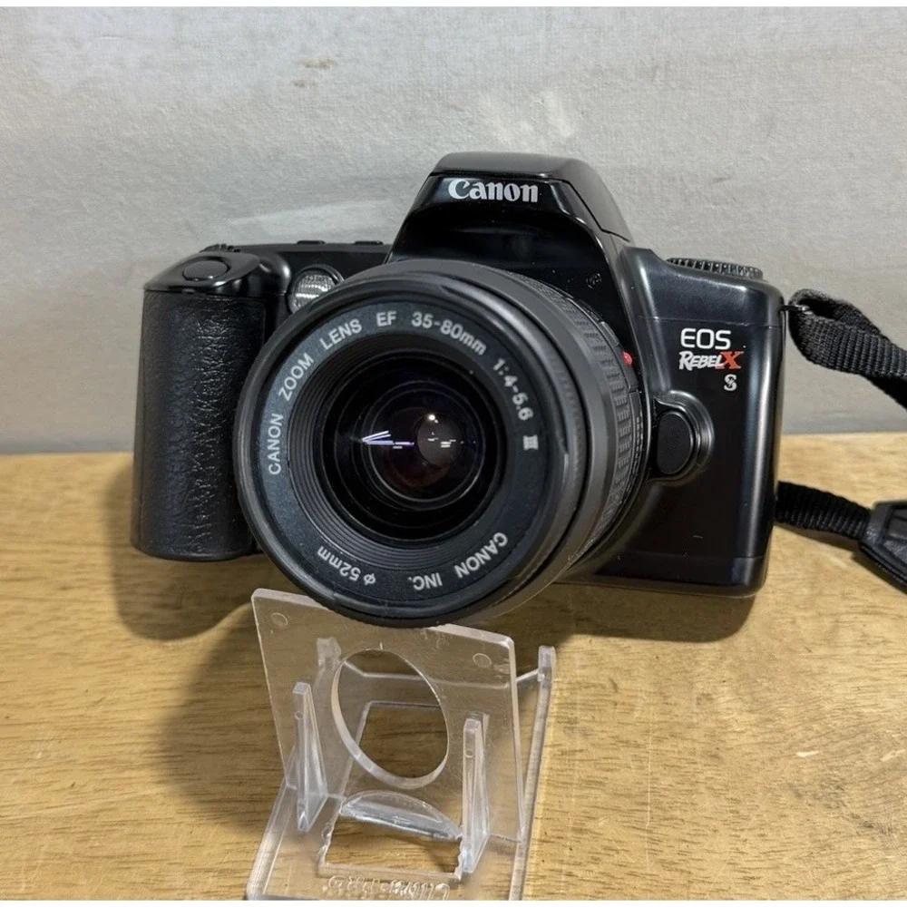 Canon EOS Rebel XS 35mm SLR Film Camera EF 35-80mm Lens Black TESTED